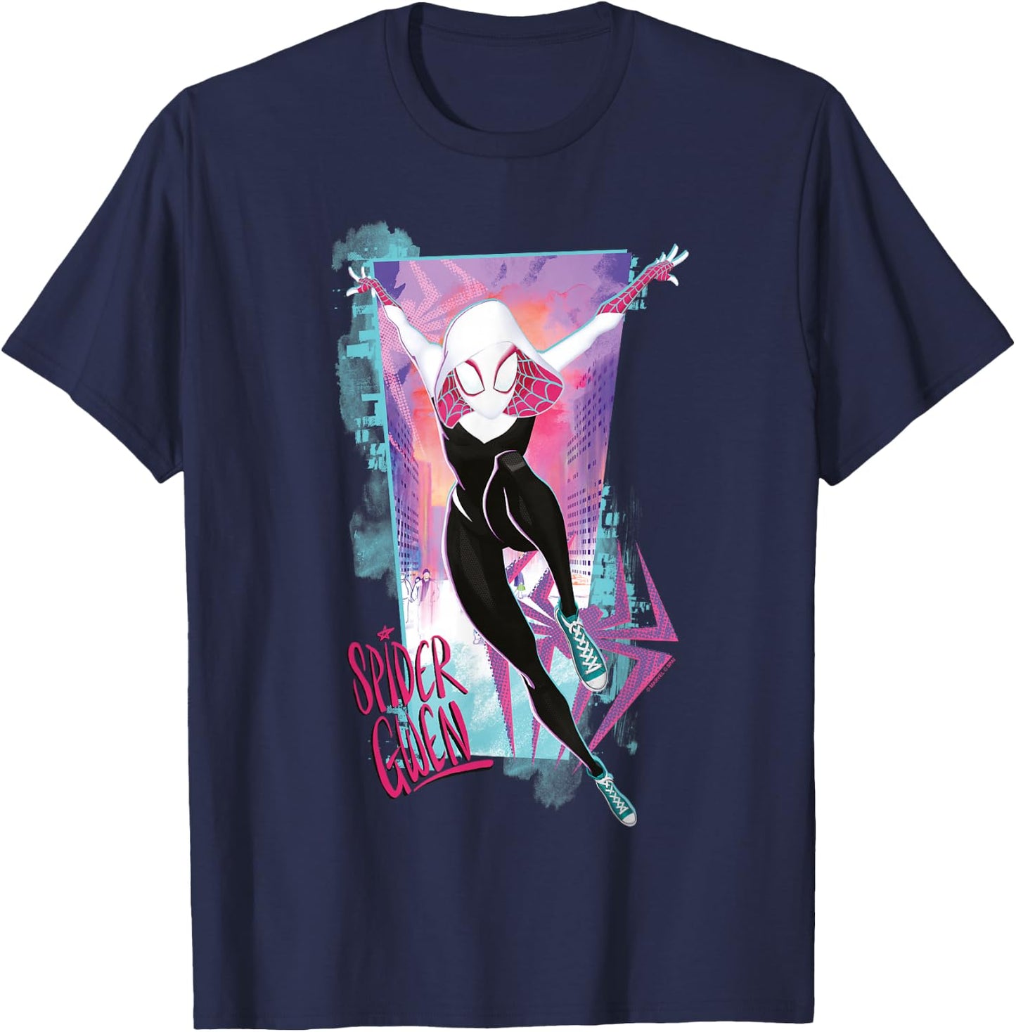 Marvel Spider-Man Across The Spider-Verse Part 1 Gwen Stacy T-Shirt - T-Shirt | Navy