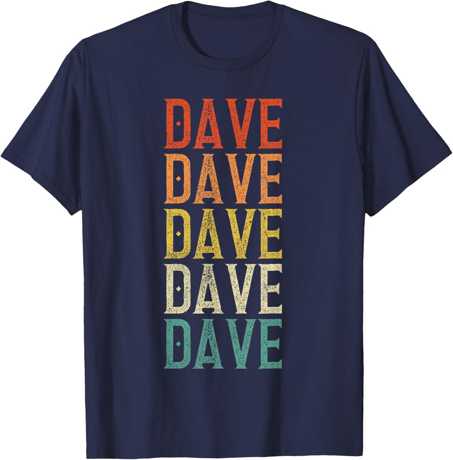 Dave Gifts Retro Black , Small, -Adults, Short Sleeve, , Shirt T-Shirt - T-Shirt | Navy