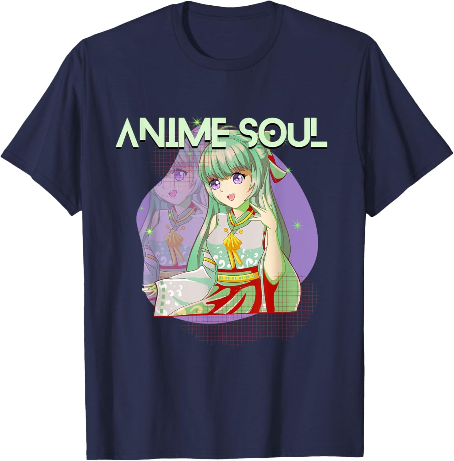 Anime Soul, Anime Girl In Kimono, Anime Fan, Anime T-Shirt - T-Shirt | Navy