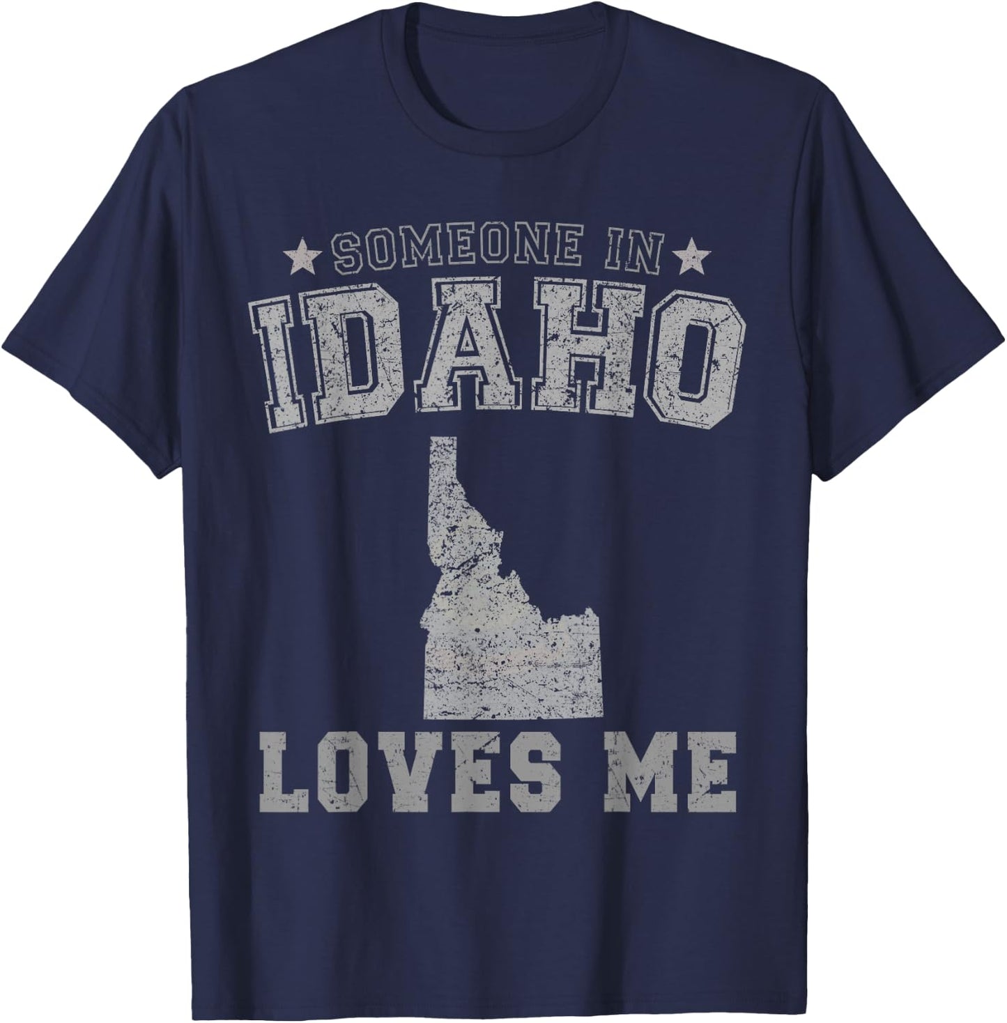 Someone In Idaho Loves Me Heart Vintage State T-Shirt - T-Shirt | Navy