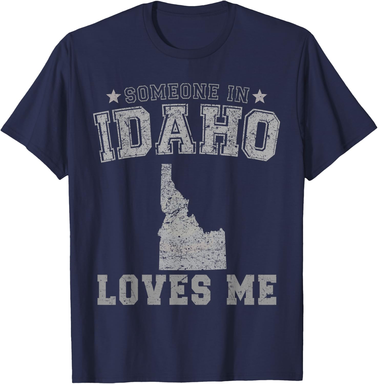 Someone In Idaho Loves Me Heart Vintage State T-Shirt - T-Shirt | Navy
