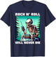 Rock And Roll Soul Will Never Die - Rock n' Roll Skeleton T-Shirt - T-Shirt | Navy