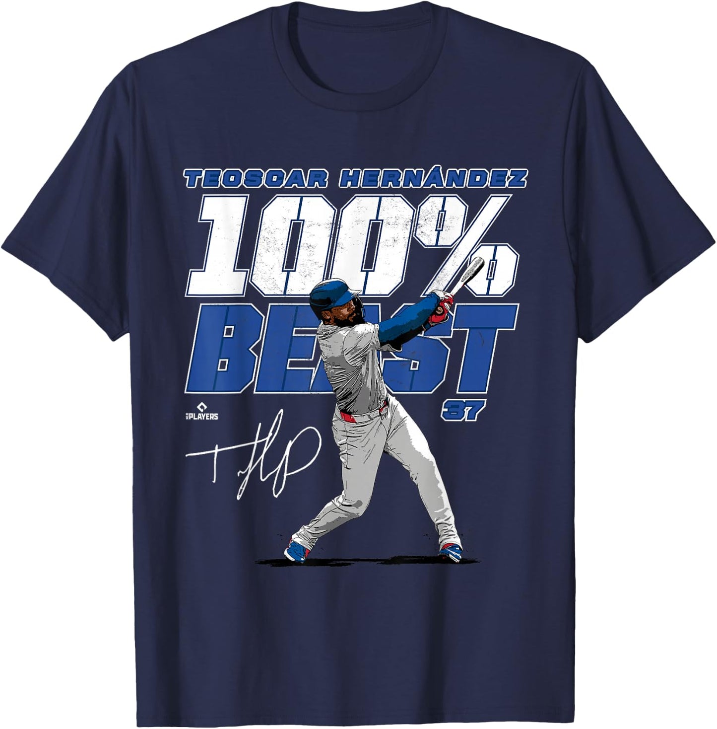 100% Beast Teoscar Hernandez Los Angeles MLBPA T-Shirt - T-Shirt | Navy