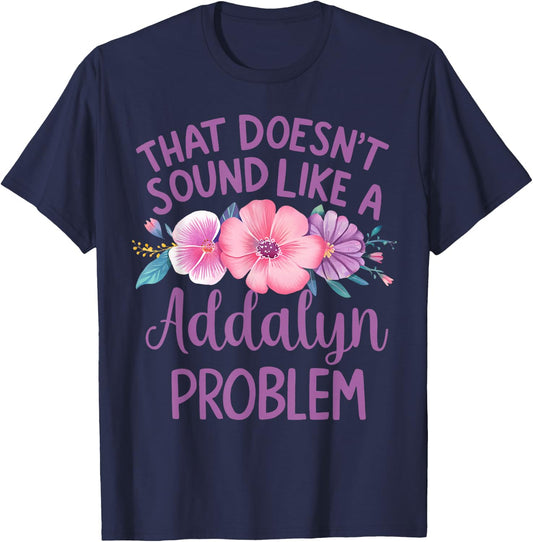 Addalyn Personalized Cute Flower Girls Addalyn Name T-Shirt - T-Shirt | Navy