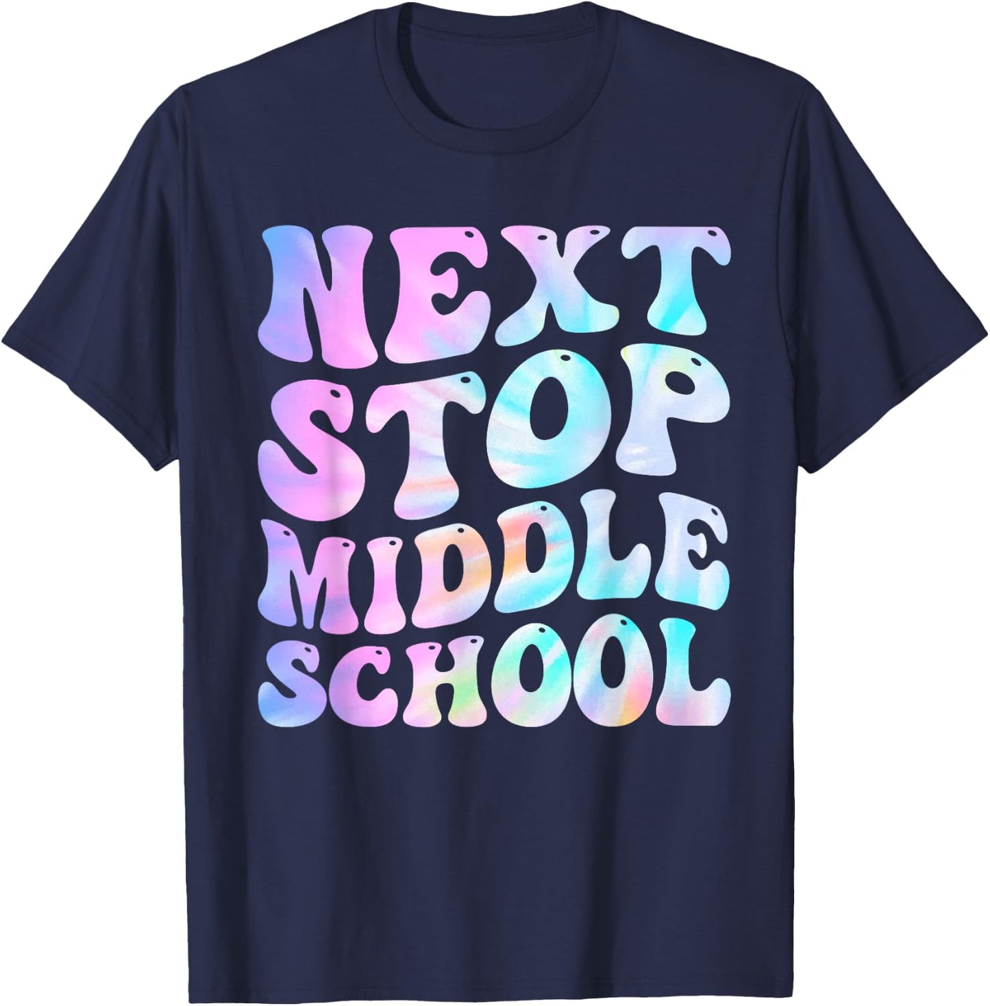 Next Stop Middle School Groovy Elementary School Graduation T-Shirt - T-Shirt | Navy