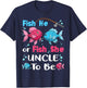 fish he or fish she gender reveal family matching Uncle T-Shirt - T-Shirt | Navy
