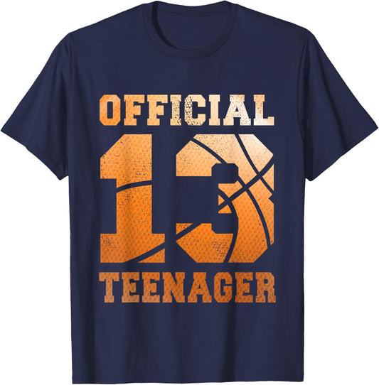 Basketball 13th Birthday Official Teenager Boy 13 year old T-Shirt - T-Shirt | Navy