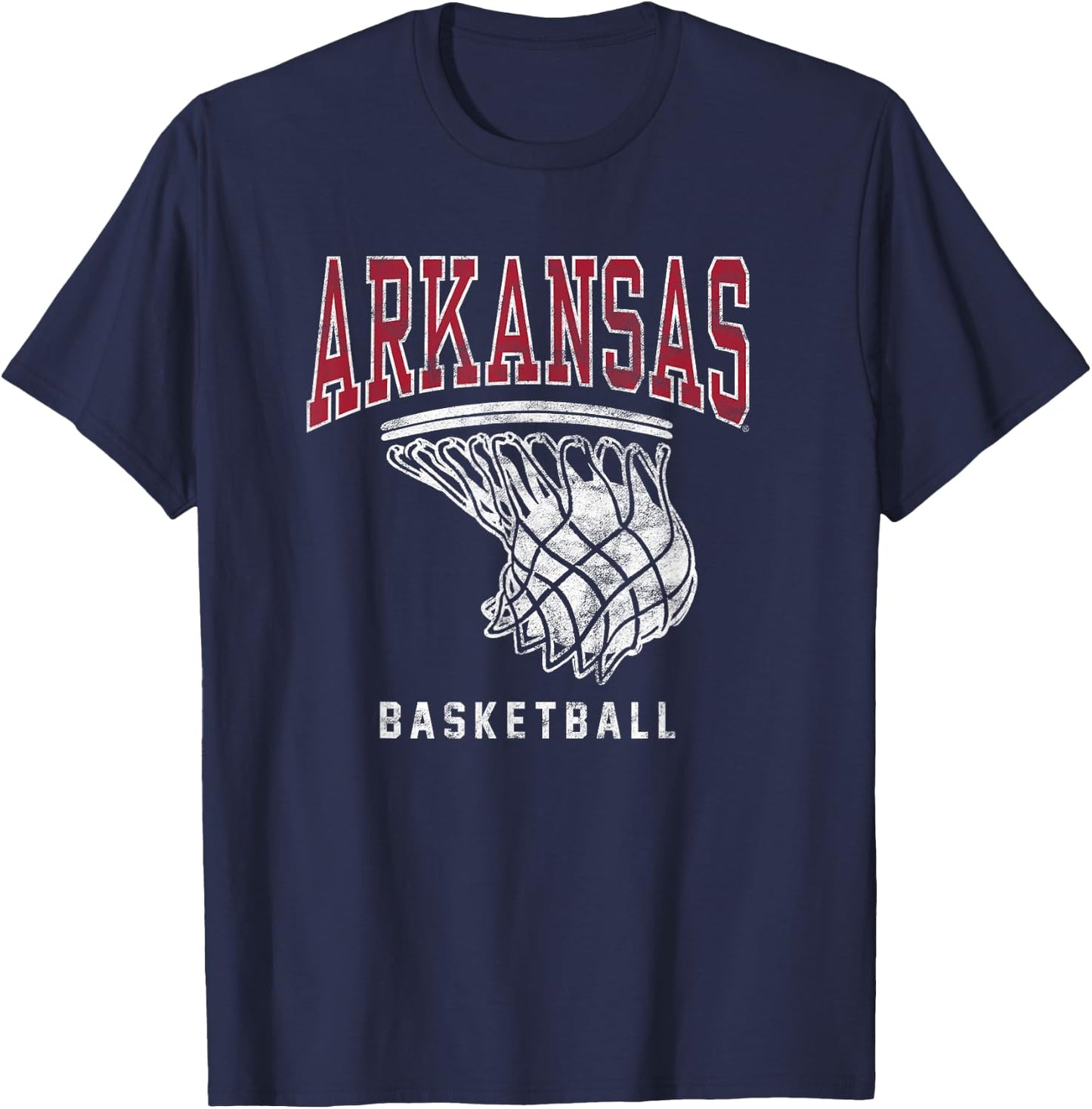 Campus Lab University of Arkansas Razorbacks Basketball Hoop , Small, Red T-Shirt - T-Shirt | Navy