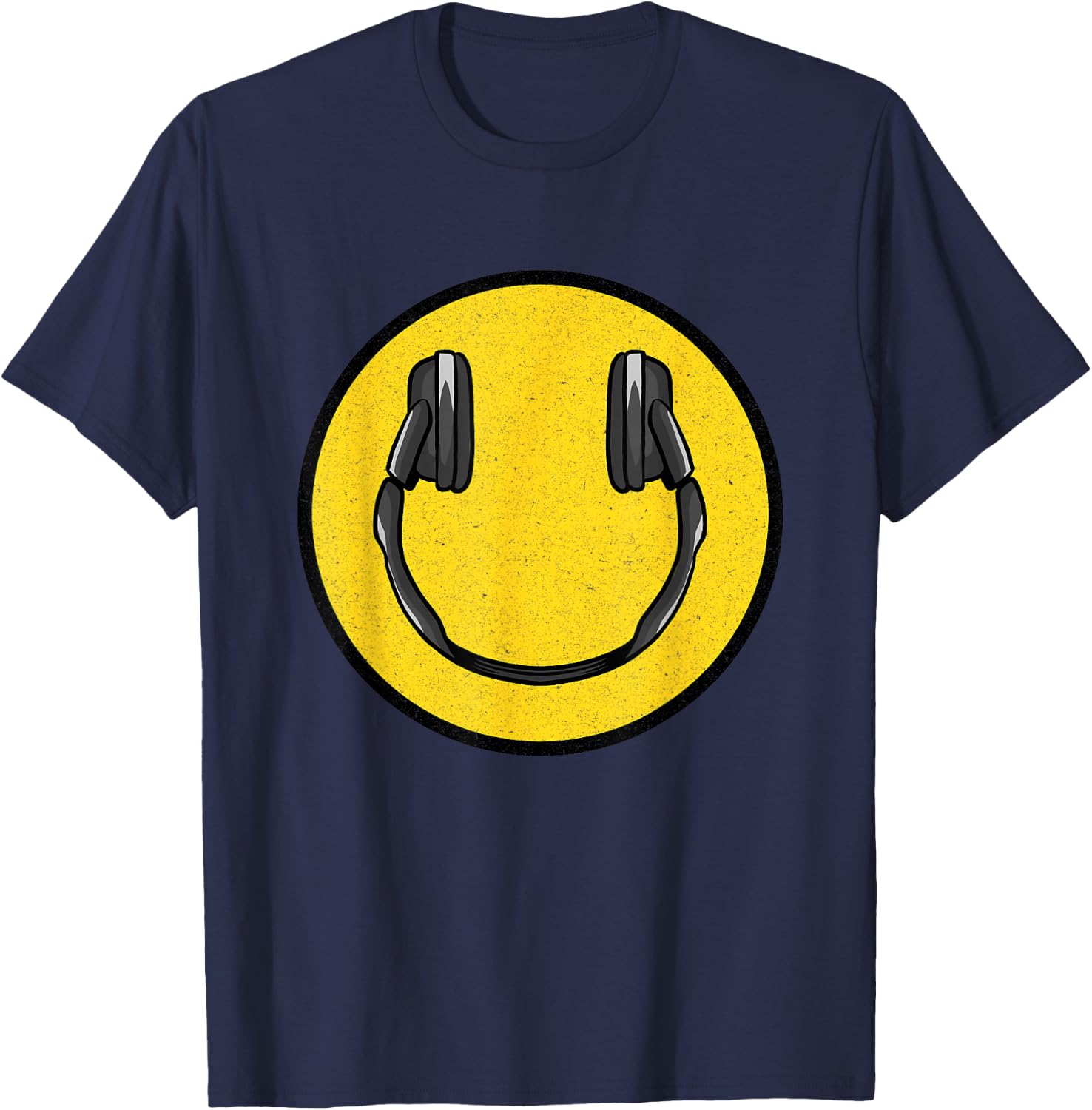 Love The 90's Retro Vintage Headphones Smile Grunge Music DJ T-Shirt - T-Shirt | Navy