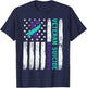 American Veteran Suicide Awareness Month America Flag Retro T-Shirt - T-Shirt | Navy