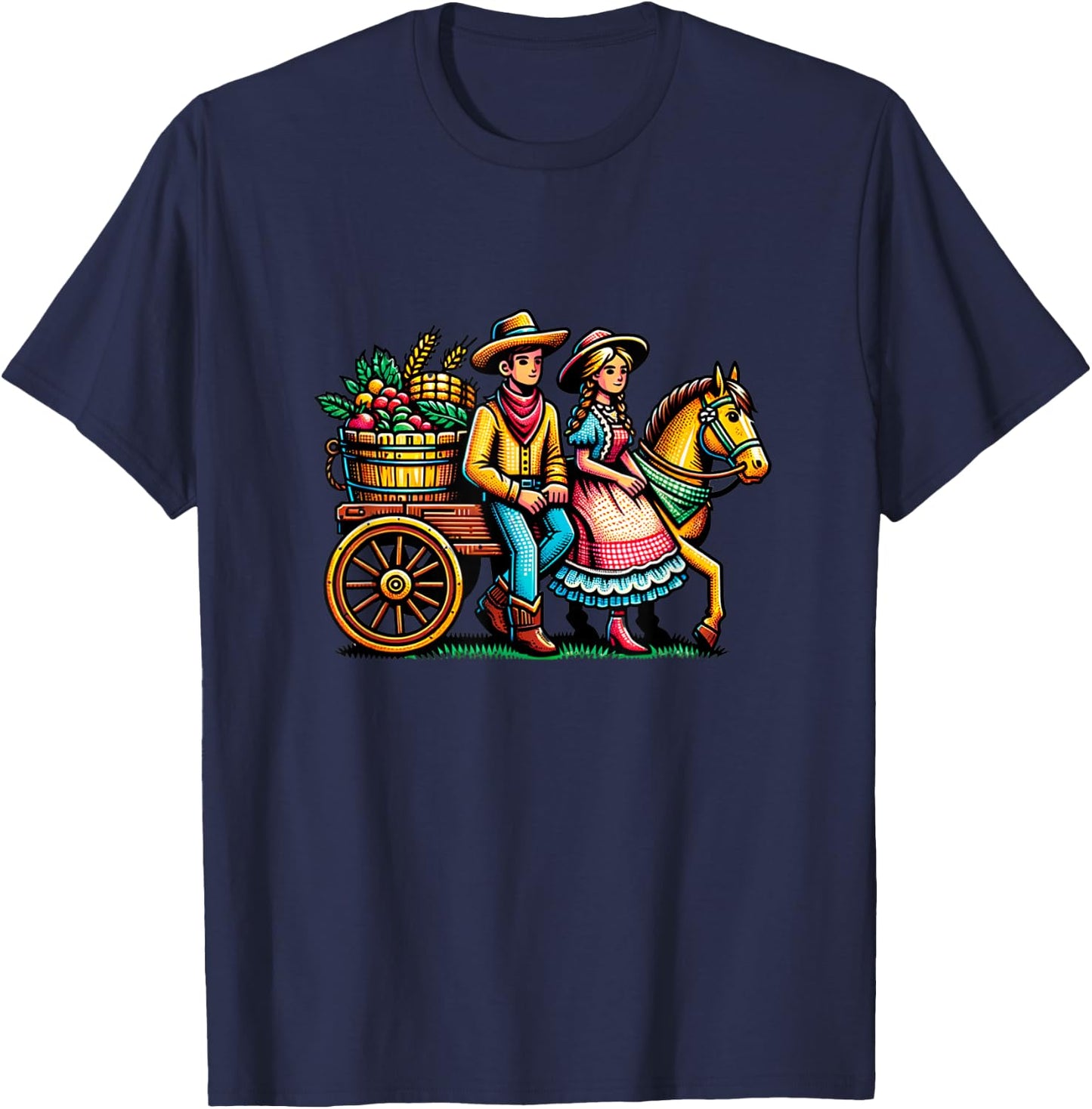 Festa Junina, June Festival in Brazil, Brazilian Celebration T-Shirt - T-Shirt | Navy