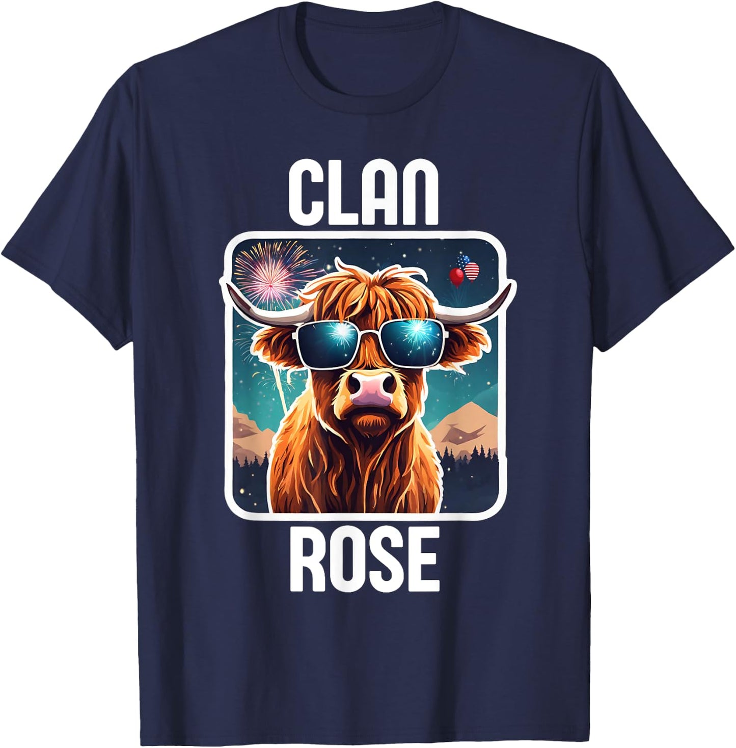 Rose Clan 4th July Scottish Family Name USA Party T-Shirt - T-Shirt | Navy
