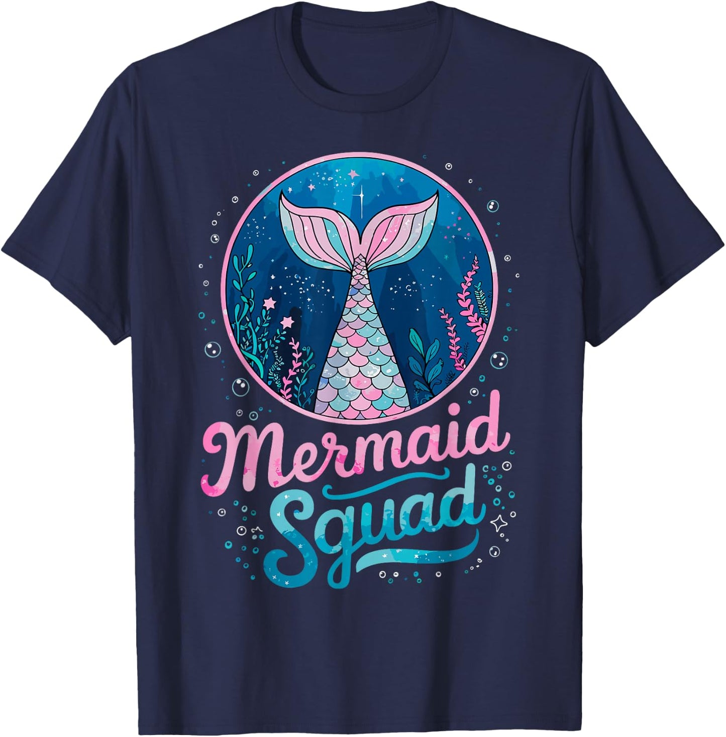 Mermaid Birthday Party Squad of The Mermaid T-Shirt - T-Shirt | Navy