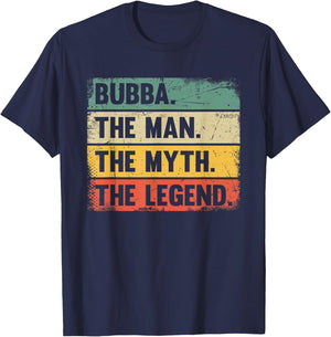 Bubba The Man The Myth The Legend - Retro Gift Bubba T-Shirt - T-Shirt | Navy
