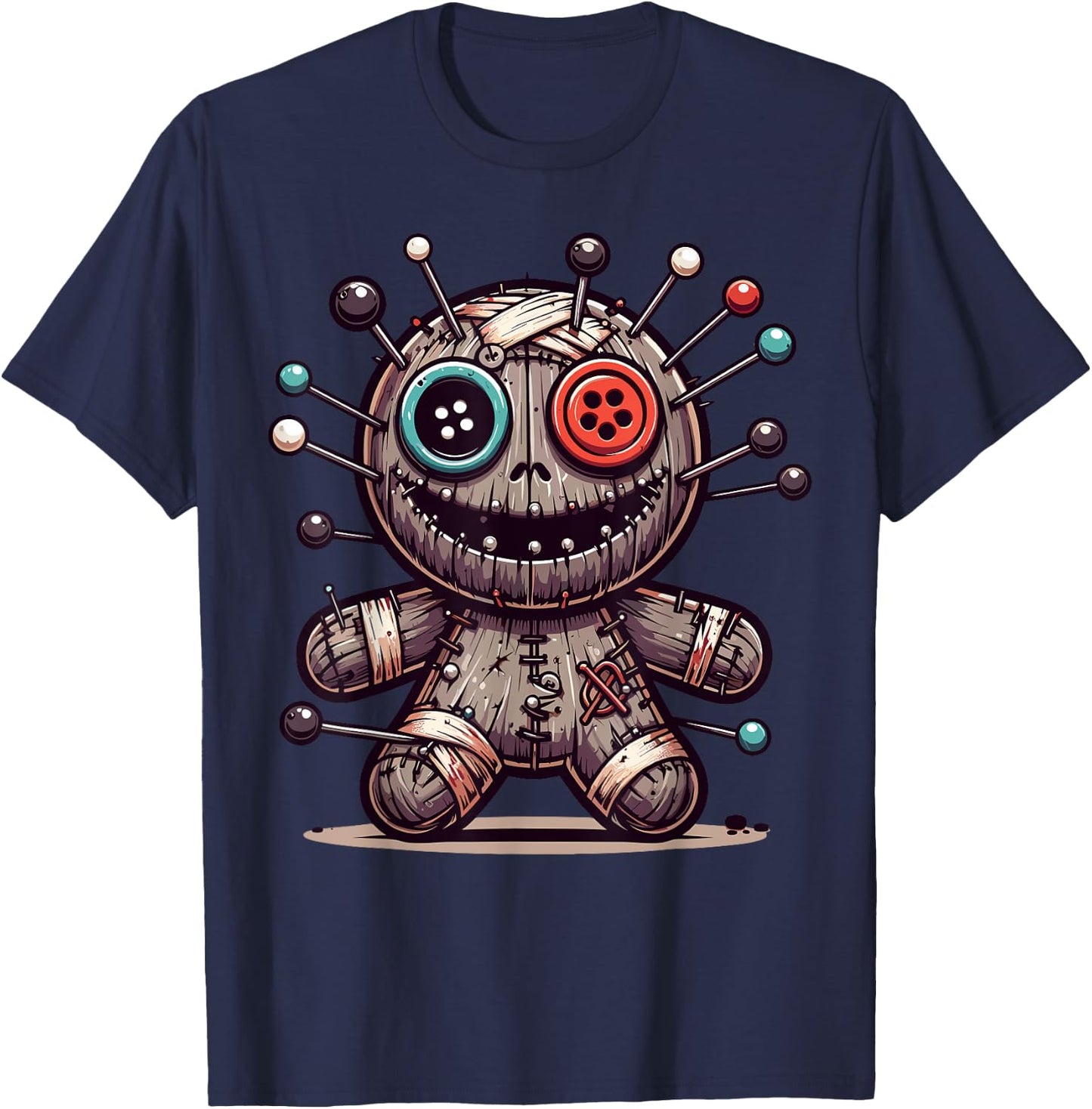 Voodoo Doll Halloween Creepy T-Shirt - T-Shirt | Navy