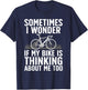 Funny Cycling Art Women Kids Bike Rider Track Racing T-Shirt - T-Shirt | Navy