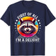 Raccoon First Of All I'm A Delight Sarcastic Angry T-Shirt - T-Shirt | Navy