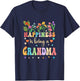Happiness Is Being A Grandma Floral Design Grandma T-Shirt - T-Shirt | Navy