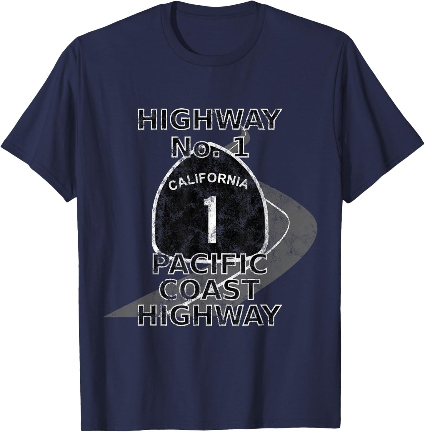 Highway No. 1 - Pacific - Coast T-Shirt - T-Shirt | Navy