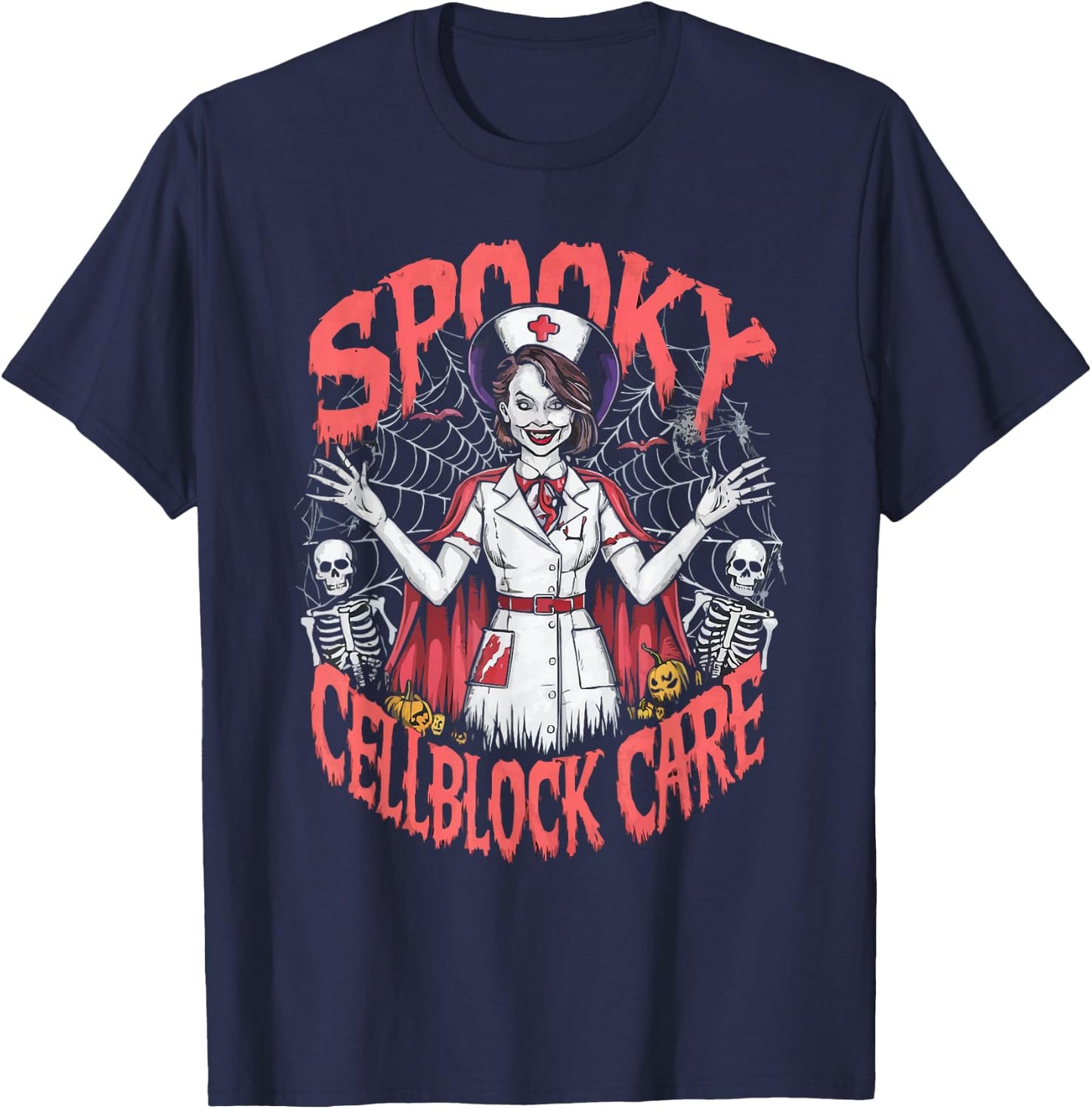 Correctional Nurse Halloween Spooky Nursing Trick Or Treat T-Shirt - T-Shirt | Navy