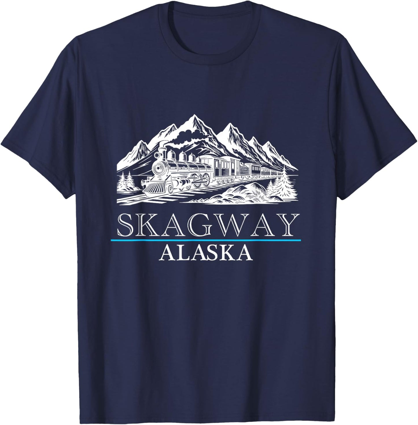 Skagway Alaska Yukon Train Cruise Vacation Souvenir T-Shirt - T-Shirt | Navy