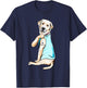 I Love Mom Funny Labrador Tattooed T-Shirt - T-Shirt | Navy