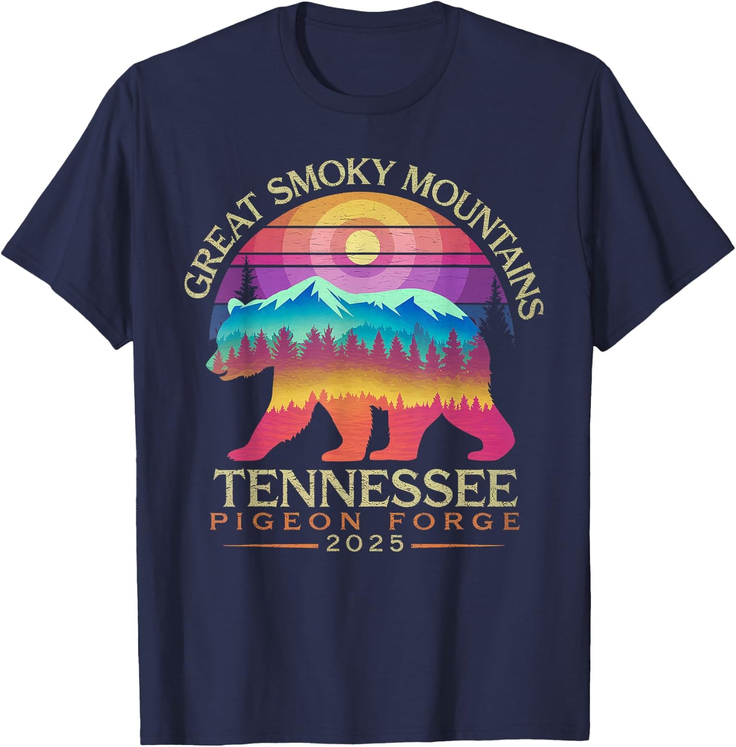 Tennessee Smoky Mountains Family Vacation 2025 Pigeon Forge T-Shirt - T-Shirt | Navy