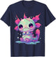 Kawaii Pastel Goth Creepy Cute Zombie Axolotl T-Shirt - T-Shirt | Navy