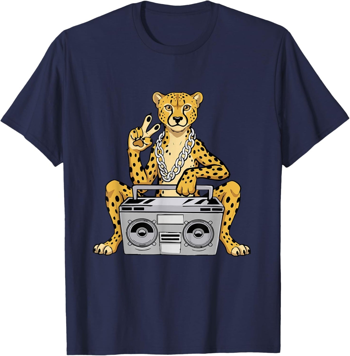 Cheetah Lover Hip Hop Kids Music Boys Cheetah T-Shirt - T-Shirt | Navy