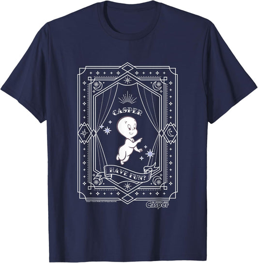 Casper The Friendly Ghost Have Fun? Casper Tarot Card Frame T-Shirt - T-Shirt | Navy