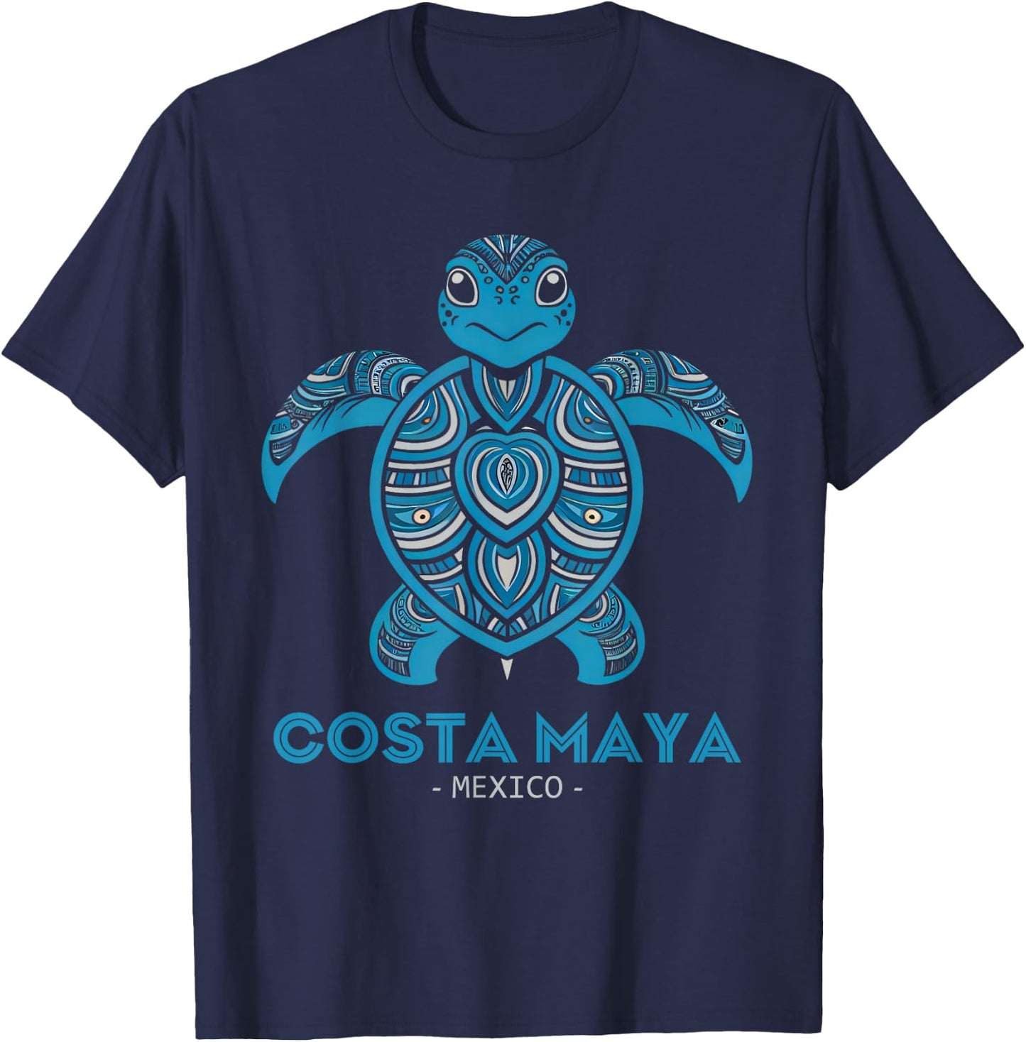 Costa Maya Mexico Sea Turtle T-Shirt - T-Shirt | Navy