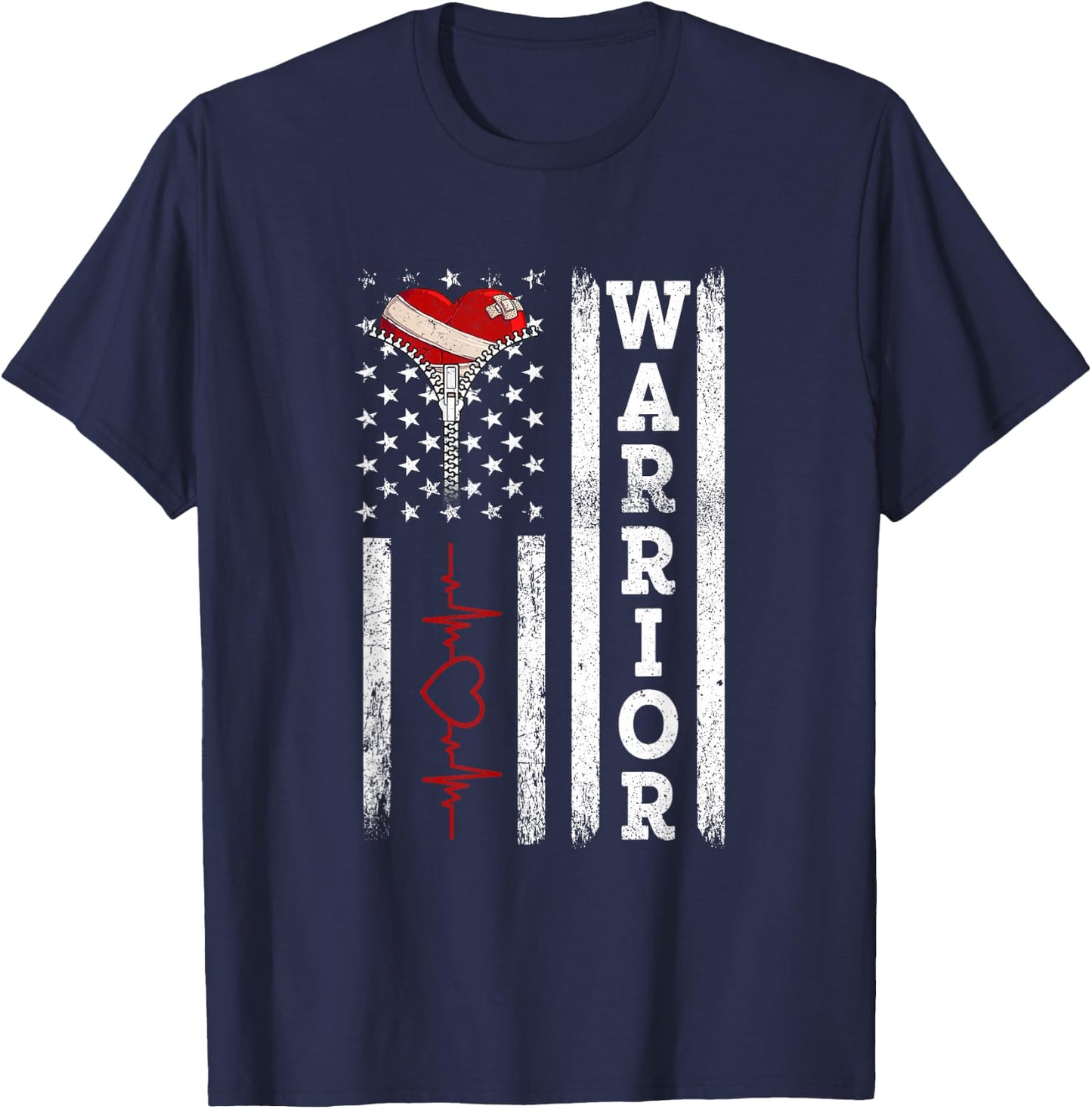 Open Heart Surgery Warrior Gift Heart Patients Survivor T-Shirt - T-Shirt | Navy