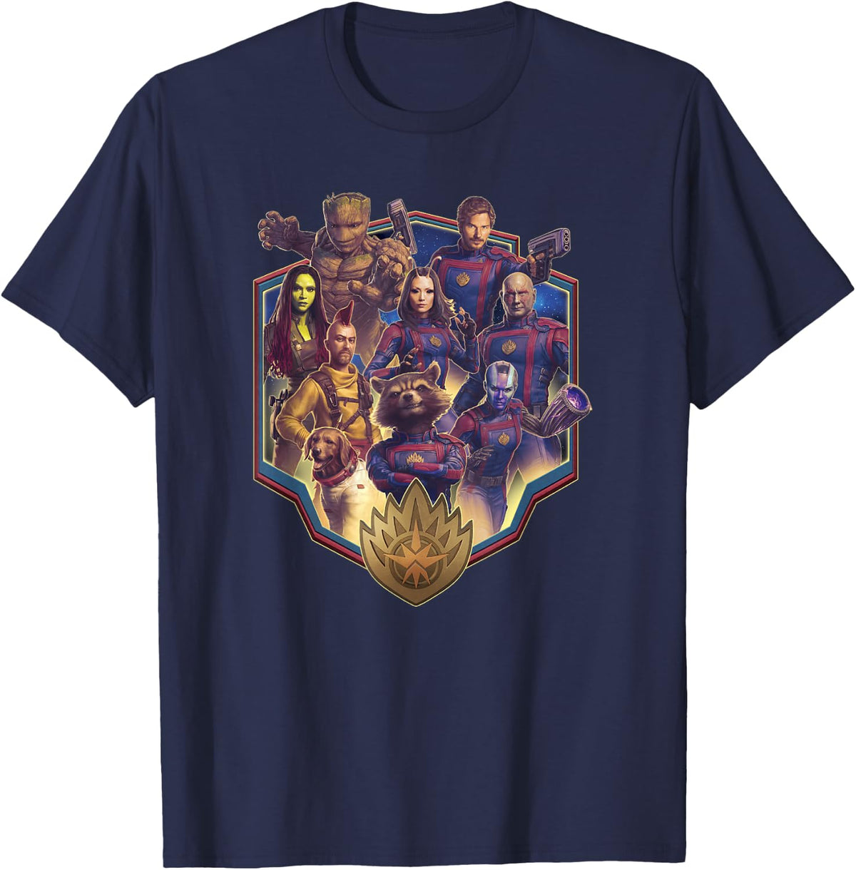 Marvel Guardians of The Galaxy Vol. 3 Family Group Shot T-Shirt - T-Shirt | Navy