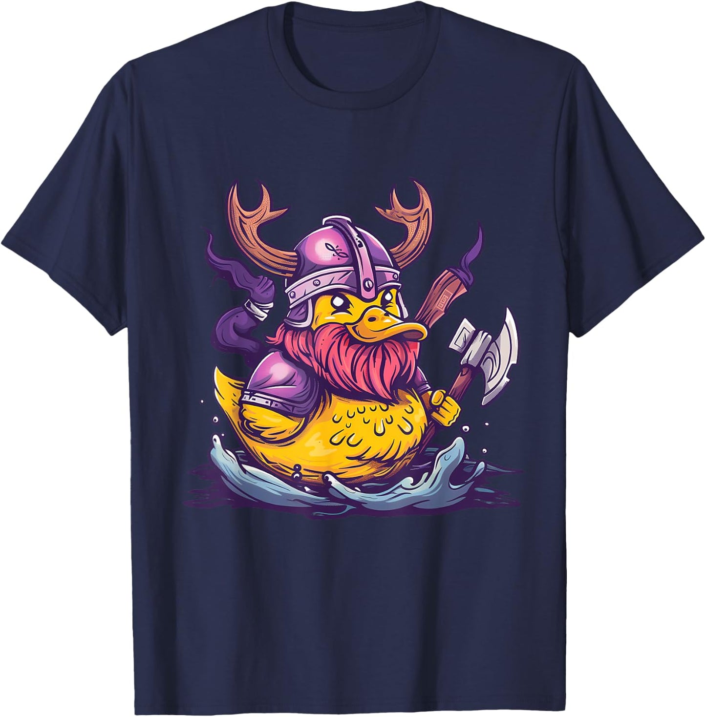 Rubber Duck Rubber Duckling Viking Duck Viking Helmet T-Shirt - T-Shirt | Navy