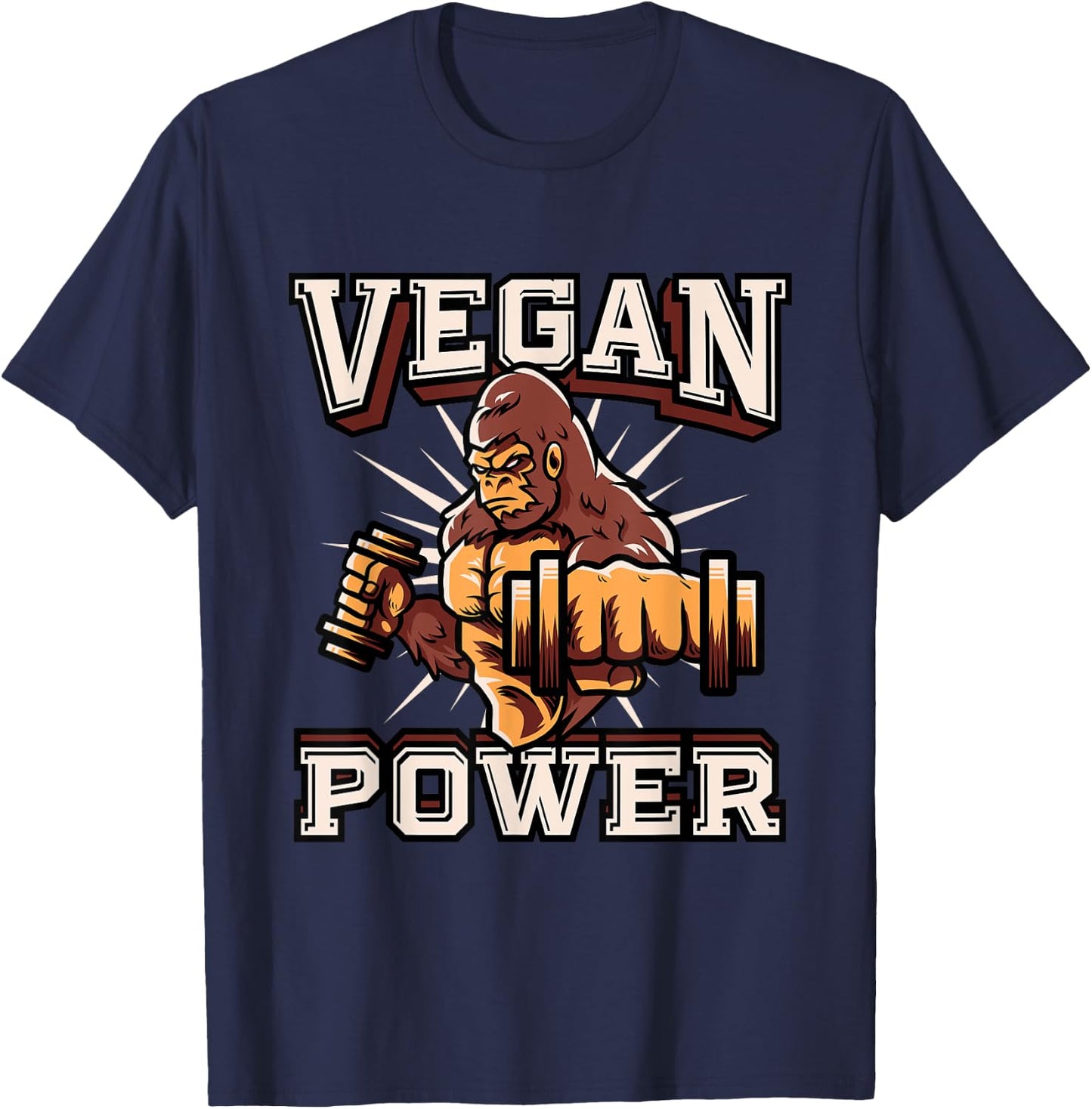 Vegan Power - Vegan & Vegetarian Workout T-Shirt - T-Shirt | Navy