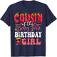 Cousin of Berry First Birthday Girl Sweet One Strawberry T-Shirt - T-Shirt | Navy