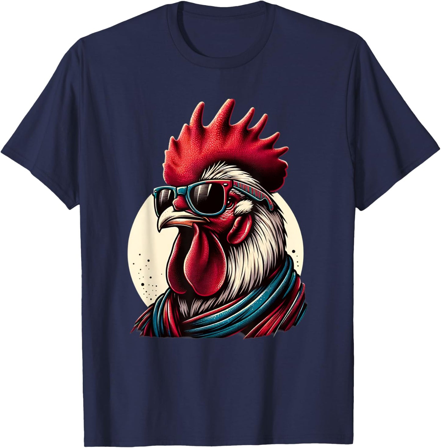 Rooster Wearing Sunglasses Retro chicken kids T-Shirt - T-Shirt | Navy