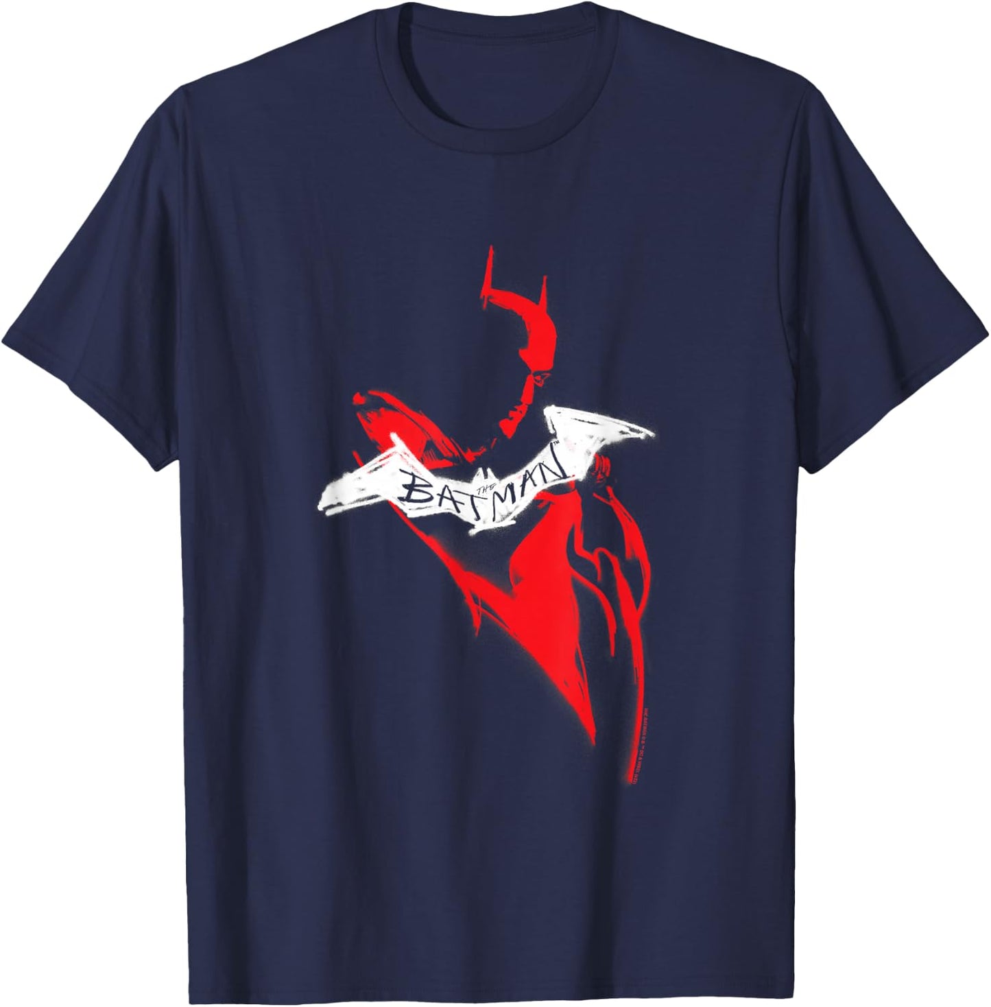 The Batman Hand Drawn Silhouette T-Shirt - T-Shirt | Navy