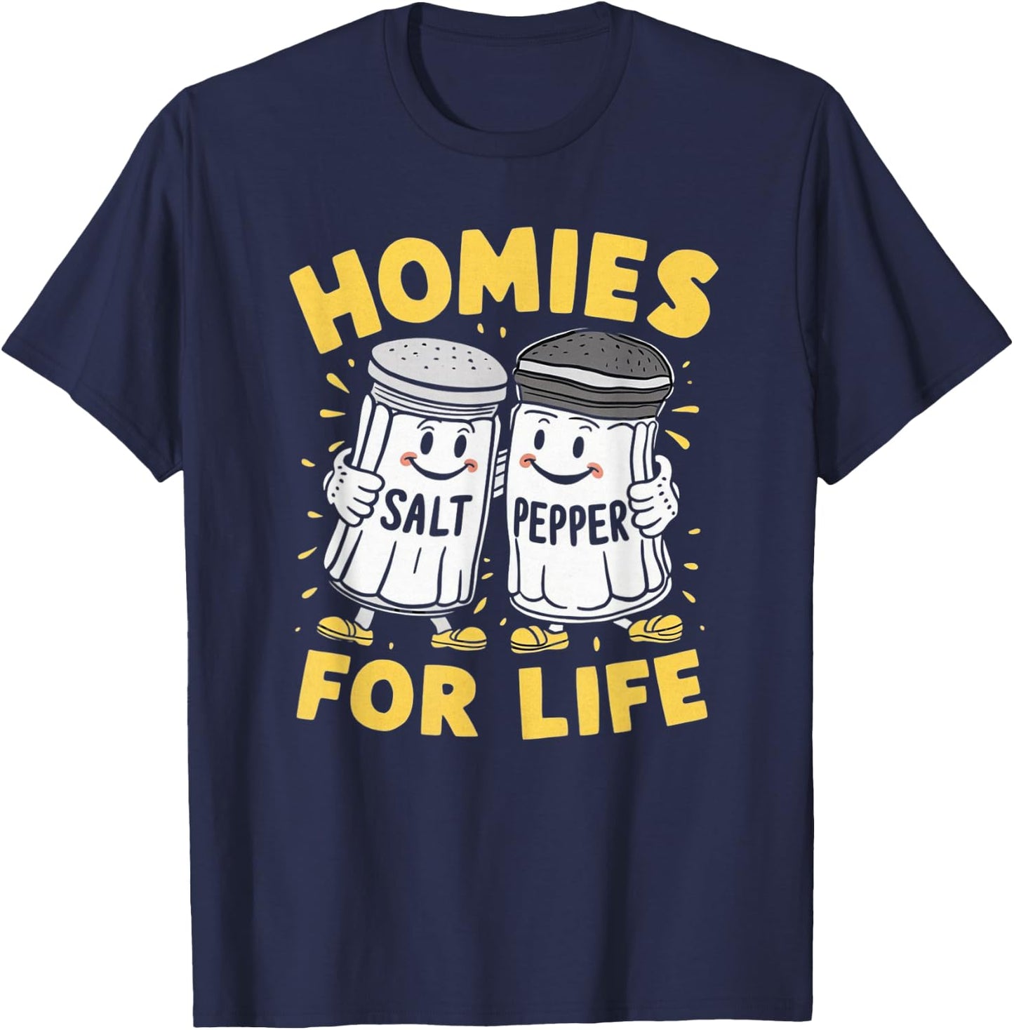Homies For Life Salt And Pepper T-Shirt - T-Shirt | Navy
