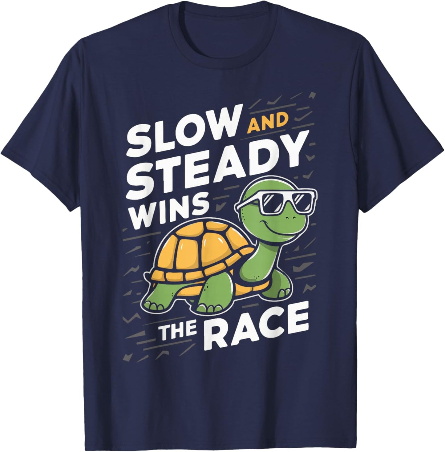 Turtle Turtles Slow And Steady Wins The Race T-Shirt - T-Shirt | Navy