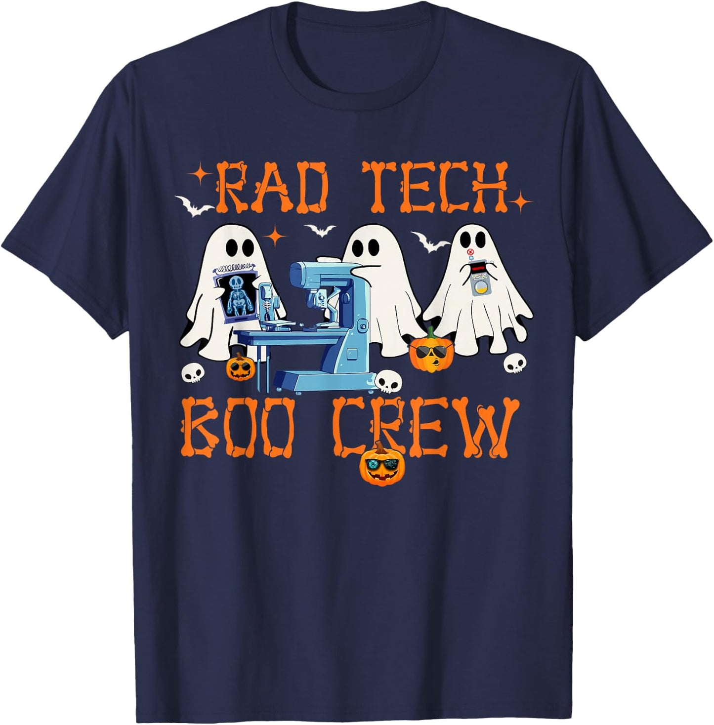 Radiology Department Rad Tech Boo Crew Halloween Costumes T-Shirt - T-Shirt | Navy