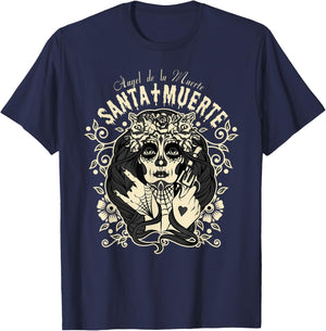 Angel Of Death, Ángel de la Muerte, Santa Muerte T-Shirt - T-Shirt | Navy