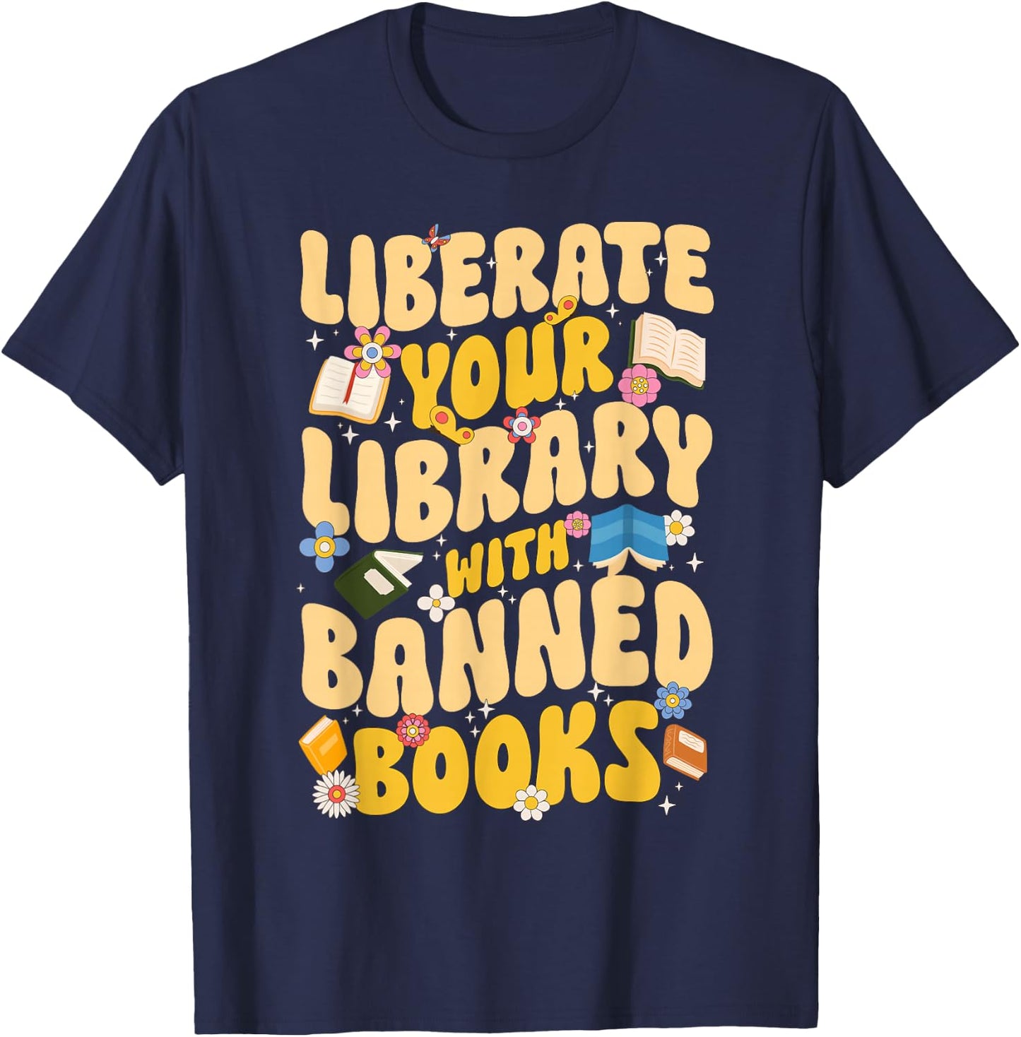 Banned Books Bookworm Read Banned Books Week T-Shirt - T-Shirt | Navy