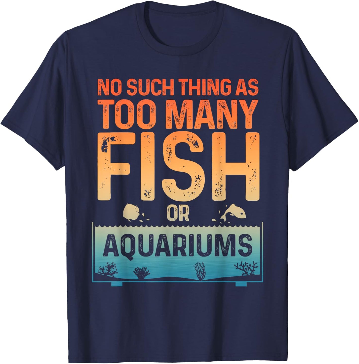 Aquarium Design Women Fish Lover Aquarium Fish Tank T-Shirt - T-Shirt | Navy