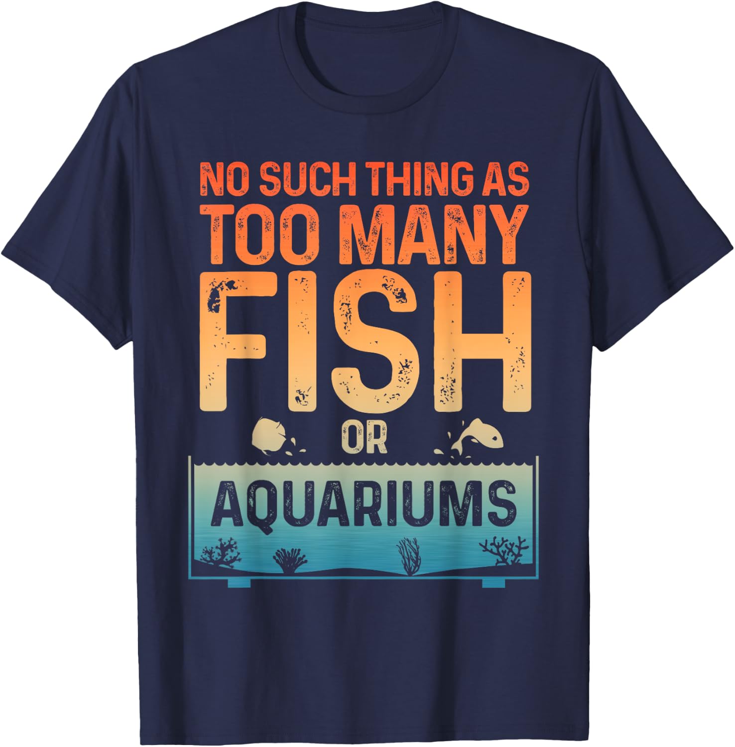 Aquarium Design Women Fish Lover Aquarium Fish Tank T-Shirt - T-Shirt | Navy