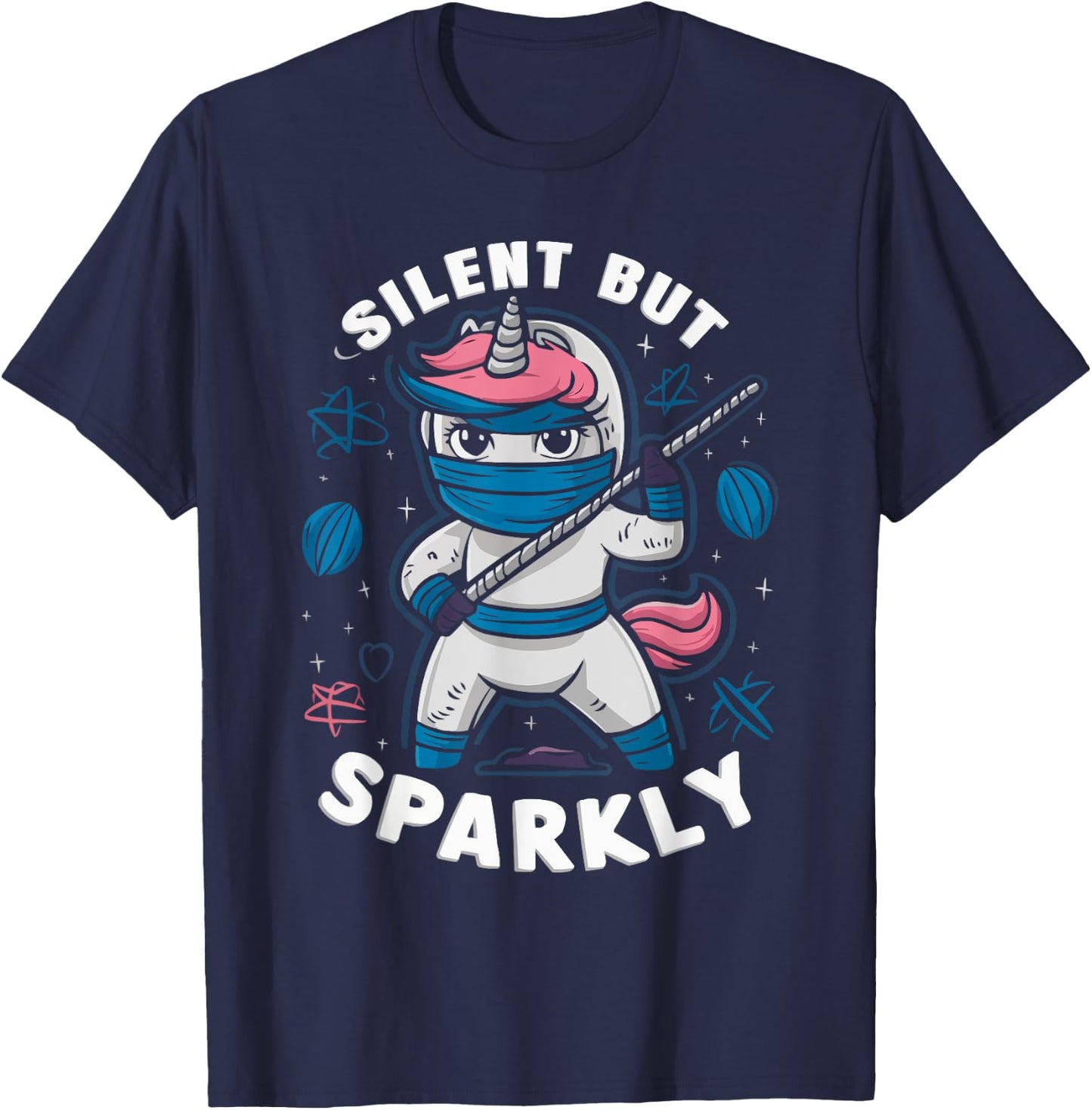 Ninjacorn Unicorn Lover Shuriken Kunai Shinobi Ninja T-Shirt - T-Shirt | Navy