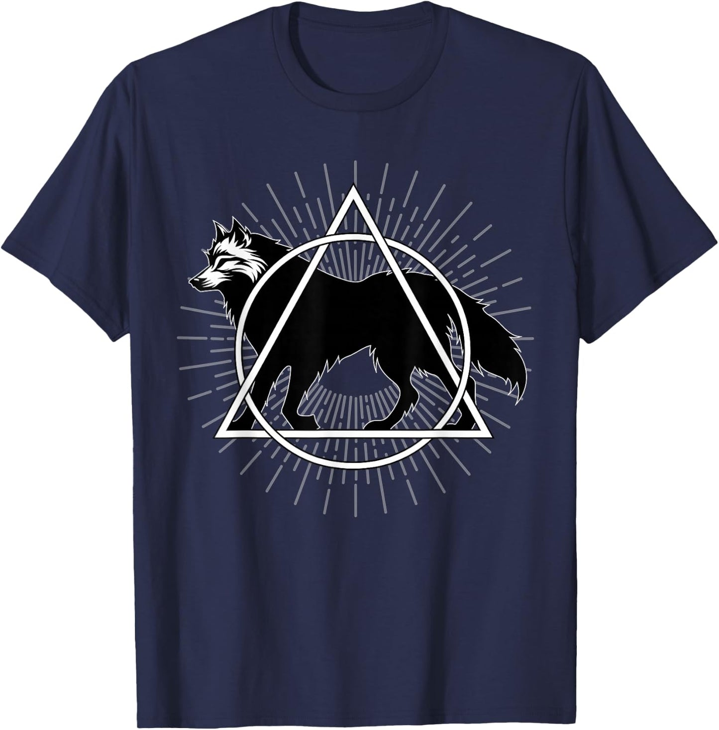 Mystic Fox Collection Therian Theta Delta Coyote Wolf Dog Fox - -Adults, -Kids - Black - Small - Short Sleeve - Modern Graphic - Wolf Theme - Unique Design T-Shirt - T-Shirt | Navy
