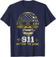 911 Dispatcher Thin Gold Yellow Line American Flag Skull Xxx T-Shirt - T-Shirt | Navy