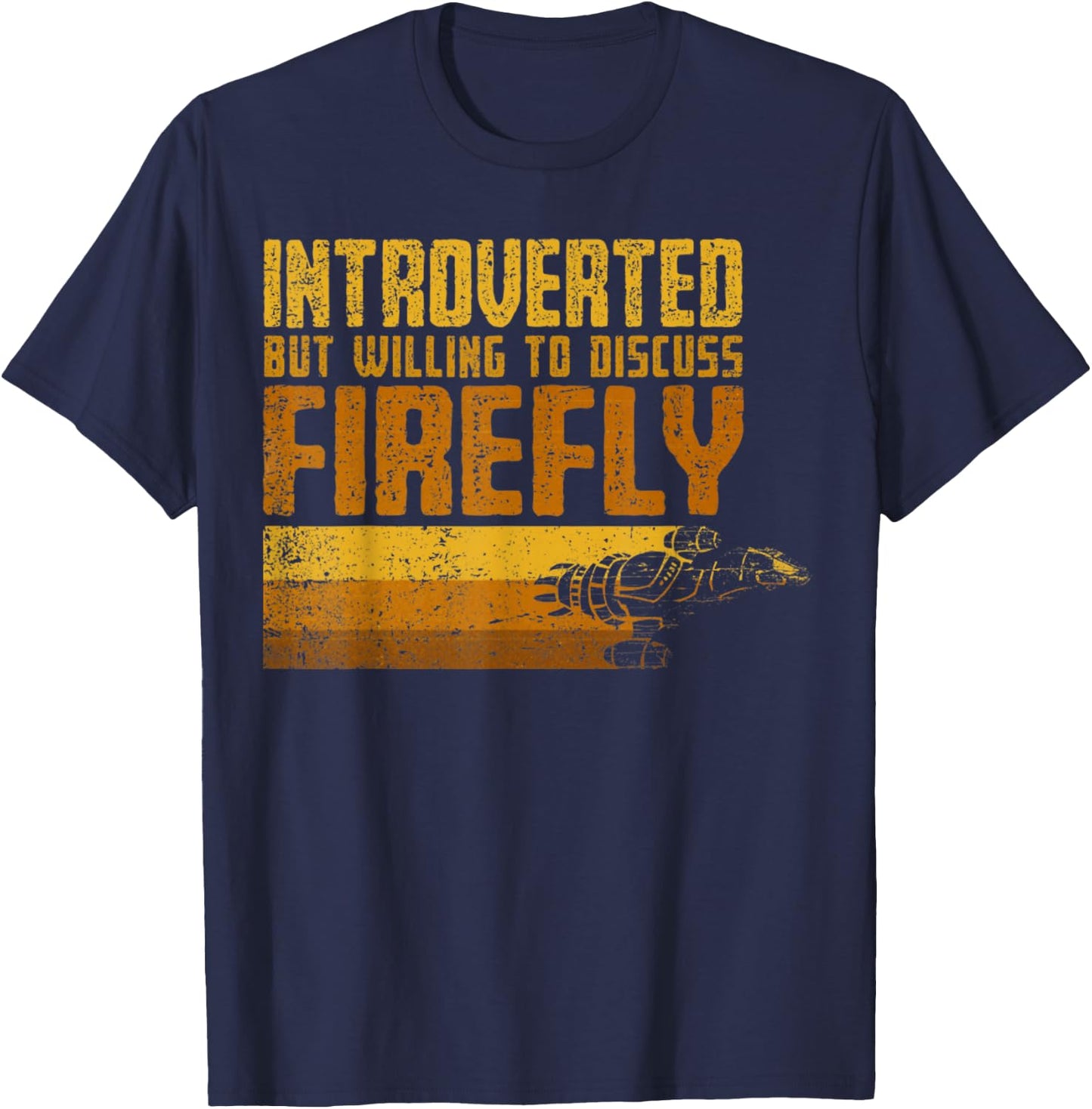 Vintage Introverted Browncoat Firefly, Space Sci Fi T-Shirt - T-Shirt | Navy