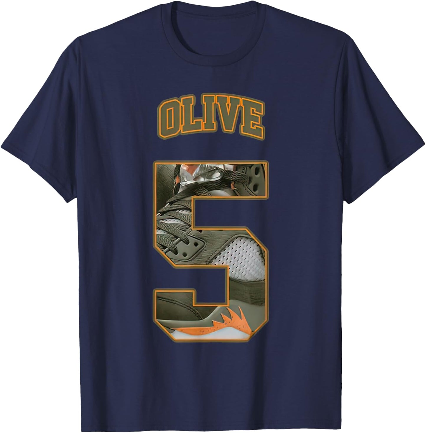 Number 5 Olive 5s Loser Lover Matching Retro T-Shirt - T-Shirt | Navy